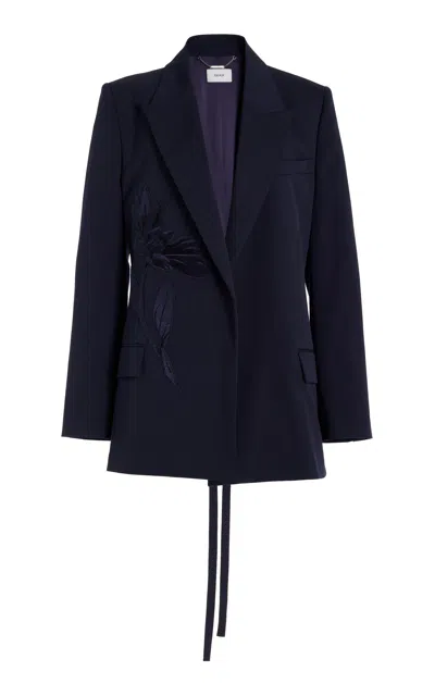 Erdem Embroidered Suiting Blazer In Navy