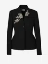 Erdem Embroidered Tailored Blazer In Black