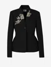 Erdem Embroidered Tailored Blazer In Embroidery Detail On The Front