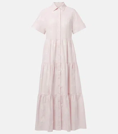 Erdem Embroidered Tiered Cotton Shirt Dress