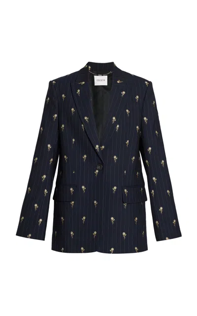 Erdem Emnbroidered Wool-blend Jacket In Animal Print