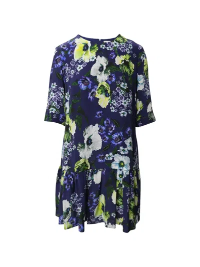 Pre-owned Erdem Emmie Dress In Blue