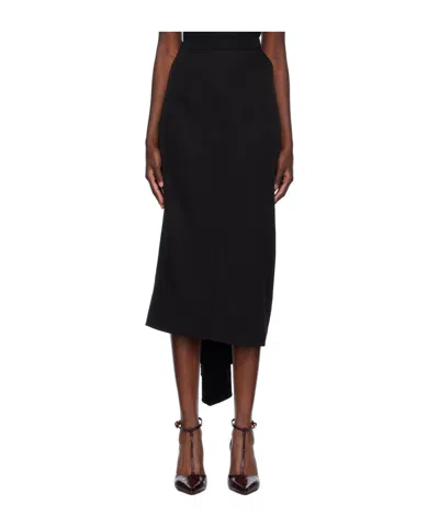 Erdem Falling Skirt With Slit In Black