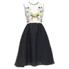 Erdem Faris Runway Cream Silk Blend Floral Embroidered Cloque Dress In White