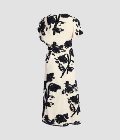 Erdem Fil Coupe Poplin Short Sleeve Midi Dress In Black