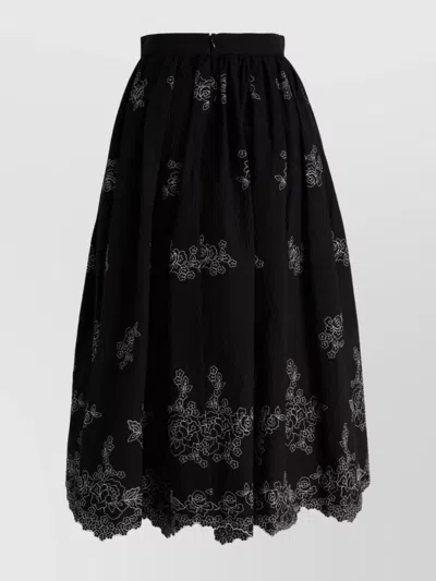 ERDEM FIONA HIGH WAIST SCALLOPED HEM SKIRT