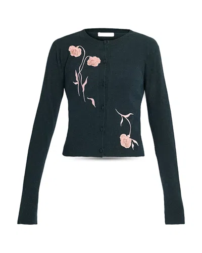 Erdem Fitted Cardigan Sweater In Green