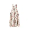 Erdem Linen Sleeveless Midi Dress In Multicolor