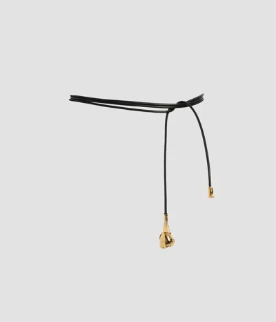Erdem Flora Leather Belt In Black