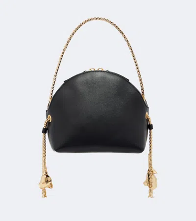 Erdem Flora Leather Shoulder Bag In Black