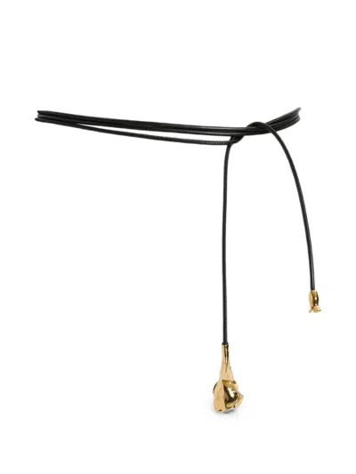 Erdem Flora Multi-strand Leather Belt In Black