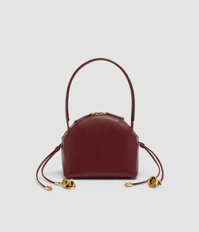 Erdem Flora Leather Mini Bag In Burgundy