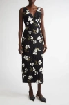 Erdem Virgin Wool-blend Embroidered Cocktail Dress In Black