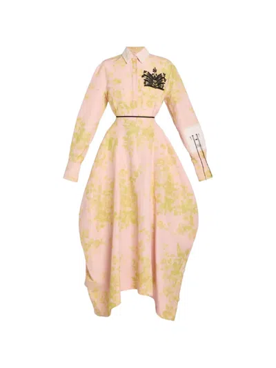 Erdem Floral Appliqué Dress In Multi
