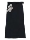 Erdem Floral-appliqué Midi Skirt In Blue