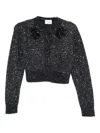 Erdem Embellished Cropped Alpaca-blend Cardigan In Black
