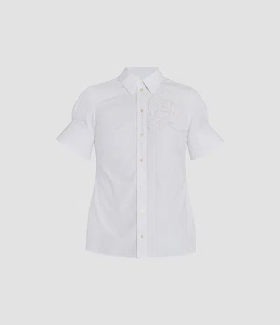 Erdem Floral Appliqué Short Sleeve Shirt In Multi