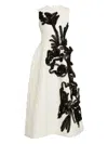Erdem Floral Brocade Cocktail Dress In White