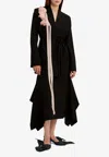 Erdem Floral Applique Wool Blazer In Black