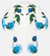 Erdem Floral-print Cotton-poplin Blouse In White