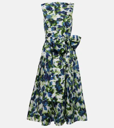 Erdem Floral Bow-detail Cotton Midi Dress In White