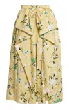 Erdem Floral Bow-detailed Midi Skirt In Yellow