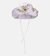 Erdem Floral Canvas Bucket Hat In Wild Palm Lilac