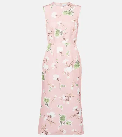 Erdem Floral Cotton-blend Faille Midi Dress