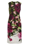 ERDEM ERDEM FLORAL COTTON FAILLE SHEATH DRESS