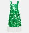 Erdem Floral Cotton Poplin Midi Dress In Green