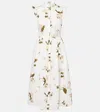 Erdem Bedrucktes Midikleid Aus Baumwollpopeline In Weiss