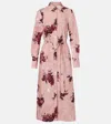 Erdem Womens Rose Slipper Pink Floral-print Long-sleeve Cotton Midi Shirt Dress In Pink