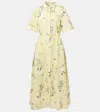 Erdem Hemdblusenkleid Aus Baumwolle In Yellow
