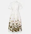 Erdem Bedrucktes Hemdblusenkleid Aus Baumwolle In Weiss