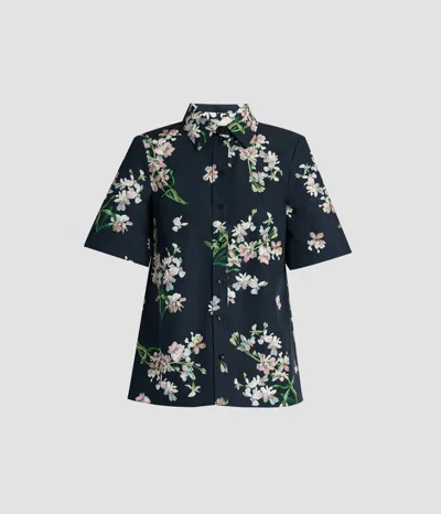 Erdem Floral Cotton Short Sleeve Shirt In Multi