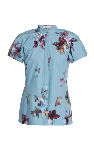 Erdem Floral Cotton-poplin Top In Multi