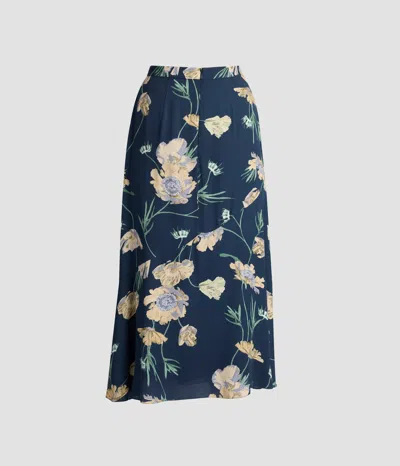 Erdem Floral Crepe A-line Midi Skirt In Multi