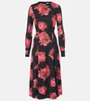 Erdem Floral Print Midi Dress In Red