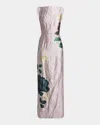 Erdem Floral Crinkle-effect Boatneck Gown In Margot Floral Lilac