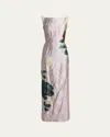 Erdem Floral Crinkle-effect Boatneck Gown In Margot Floral Lilac