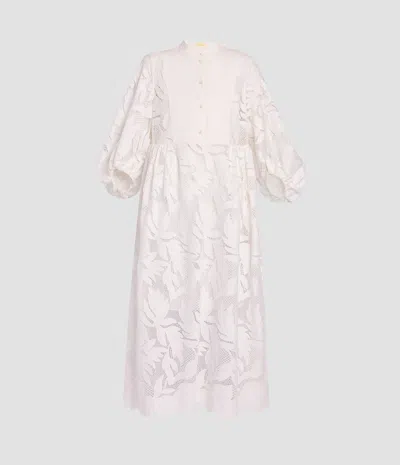 Erdem Floral Cutwork Midi Dress
