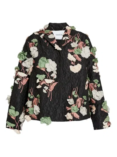 Erdem Floral-detail Embroidered Blazer In Black