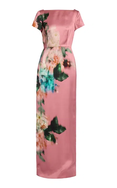 Erdem Floral Duchess Gown In Pink