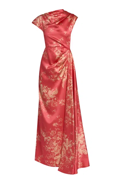 Erdem Floral Duchess Gown In Red