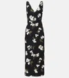 Erdem Virgin Wool-blend Embroidered Cocktail Dress In Schwarz