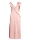 Erdem Floral-embellished Ruffled Midi Dress In Pink