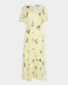 Erdem Embellished Chiffon Midi Dress In Honeysuckle