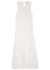 Erdem Floral-embroidered Open-knit Midi Dress In White