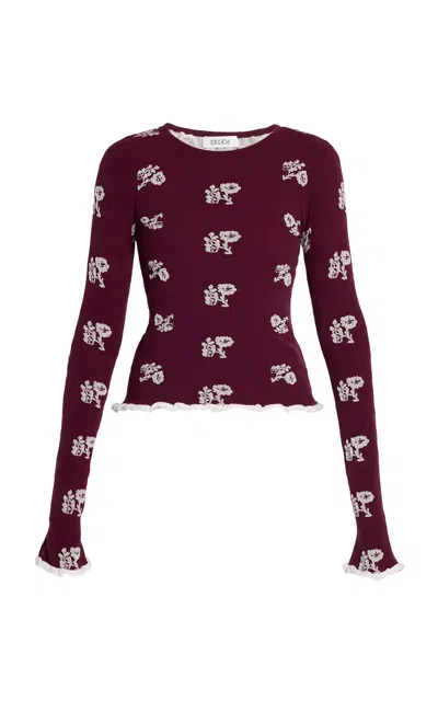 Erdem Floral Jacquard Knit Top In Multi