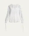 Erdem Floral Lace Drawstring Blouse